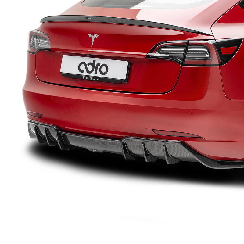 ADRO - Premium Prepreg Carbon Fiber Rear Diffuser - Tesla Model 3