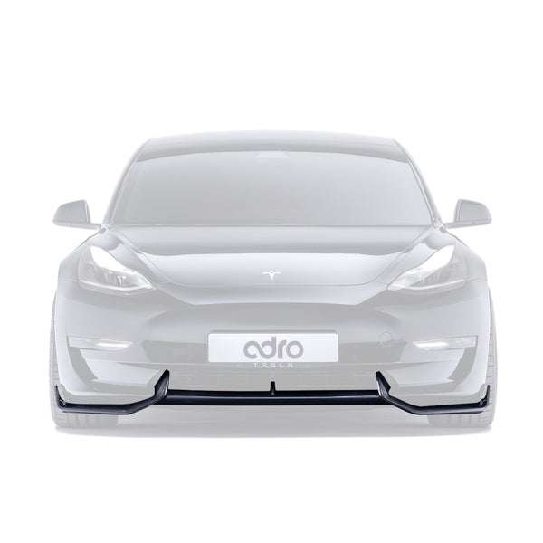 Tesla Model 3 Carbon Fiber Front Lip V2 - ADRO 
